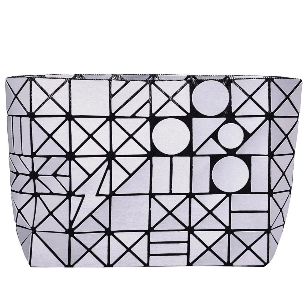 Gray Shoulder Handbag with Metal Chain and Stylish Geometric Design - Crossbody Messenger Bag Purse for Casual and