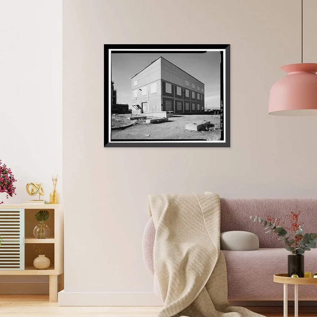 Historic Framed Print, Rocky Mountain Arsenal, Chlorine Evaporator & Storage Building, 800 feet South of December Seventh Avenue; 600 fee, Commerce City, Adams County, CO - 2, 17-7/8" x 21-7/8"