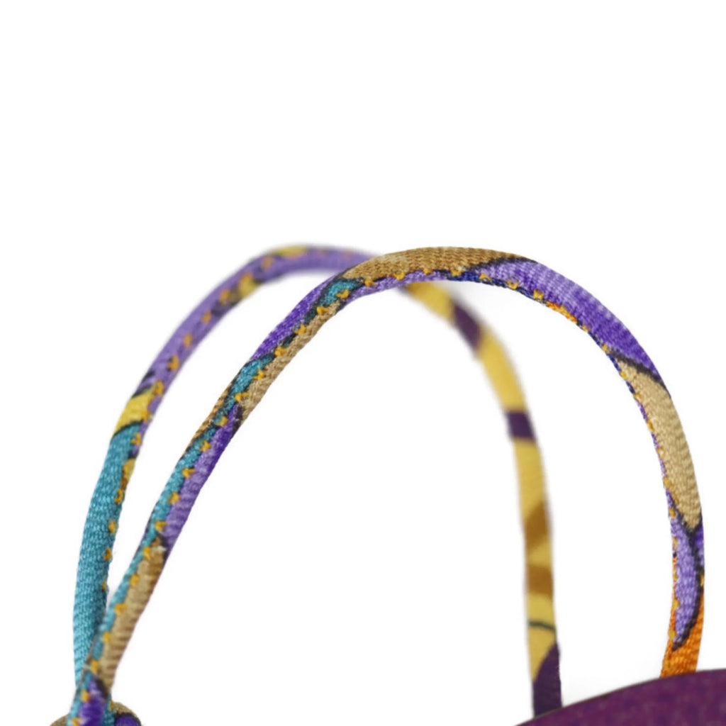 Pre-Owned HERMES Hermes Petite H Charm Taurillon Clemence Vaux Epsom Orange Purple Elephant Bag (Good)