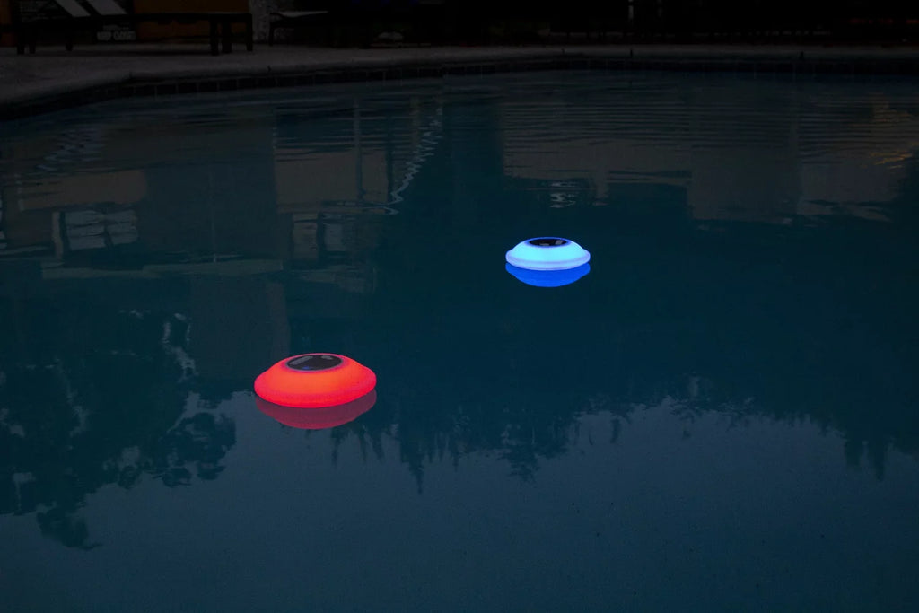 Poolmaster Multi-Light Floating Waterproof Portable Bluetooth Speaker - 7 Color LED Backlight Monitor with Phone Call Functionality for Swimming Pools, Lakes, Outdoors
