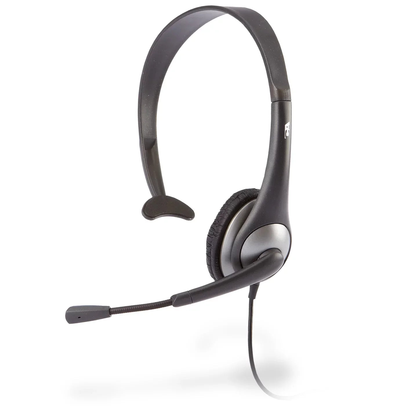 Cyber Acoustics Gray Mono Headset w/ Y-Adapter & Microphone (AC-104) -