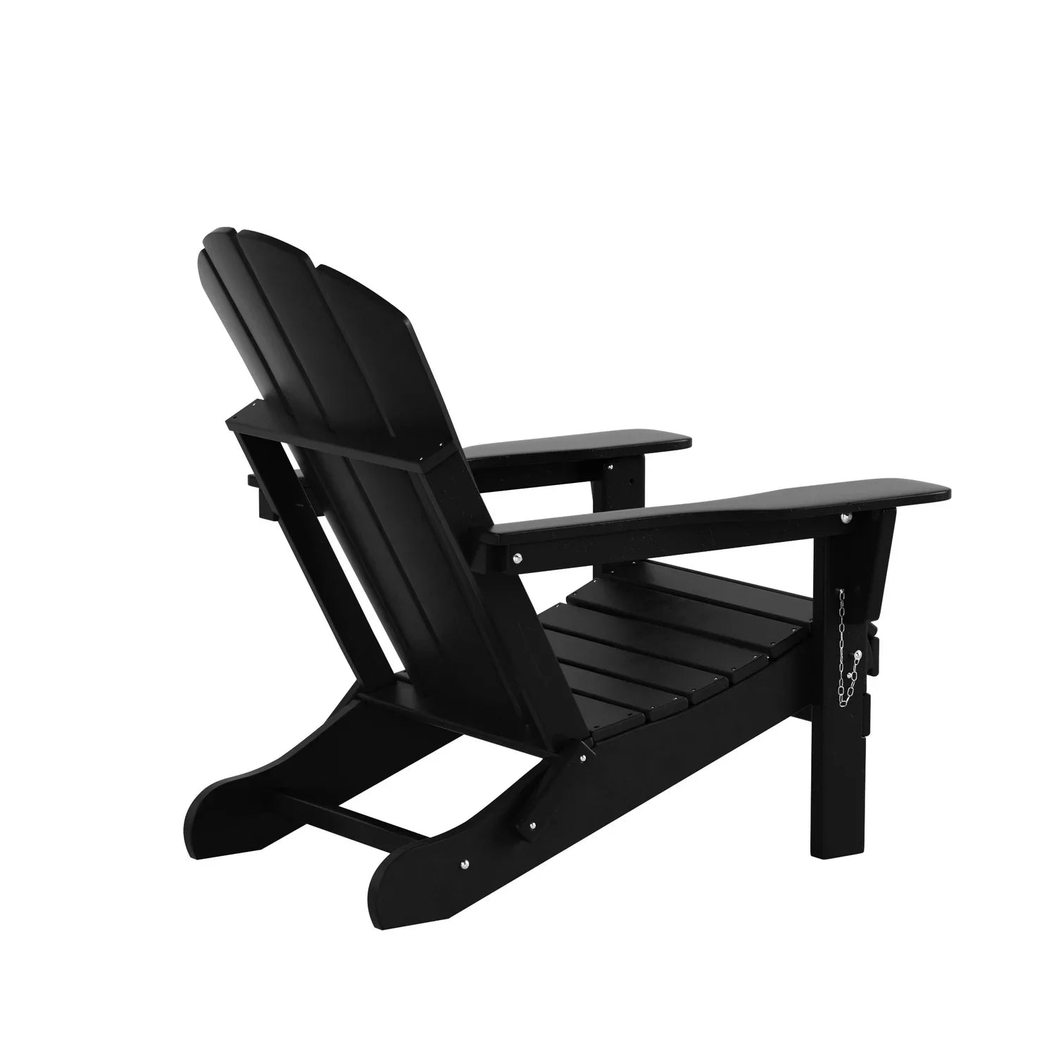 EXTRA PLATINUM Classic Outdoor Patio Folding Poly Adirondack Chairs (Set of 4), Black