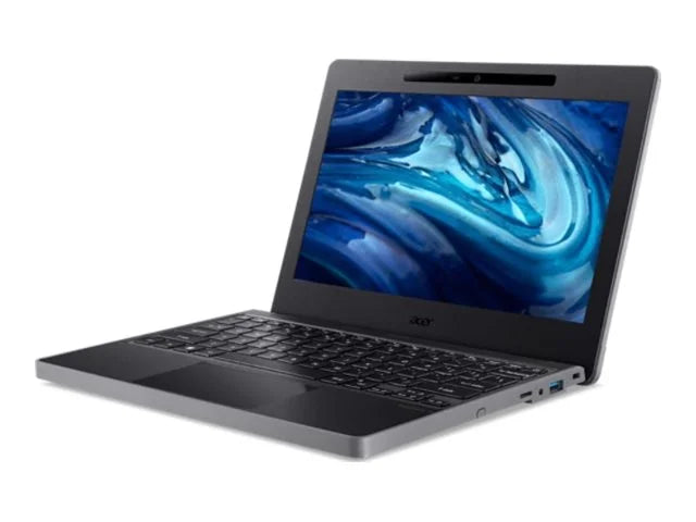 Acer TravelMate B3 11 TMB311-33 - 180-degree hinge design - Processor N-series - N100 / up to 3.4 GHz - Win 11 Pro - UHD Graphics - 4 GB RAM - 128 GB eMMC - 11.6" IPS 1366 x 768 - Wi-Fi 6E, Bluetooth - shale black - kbd: US Intl