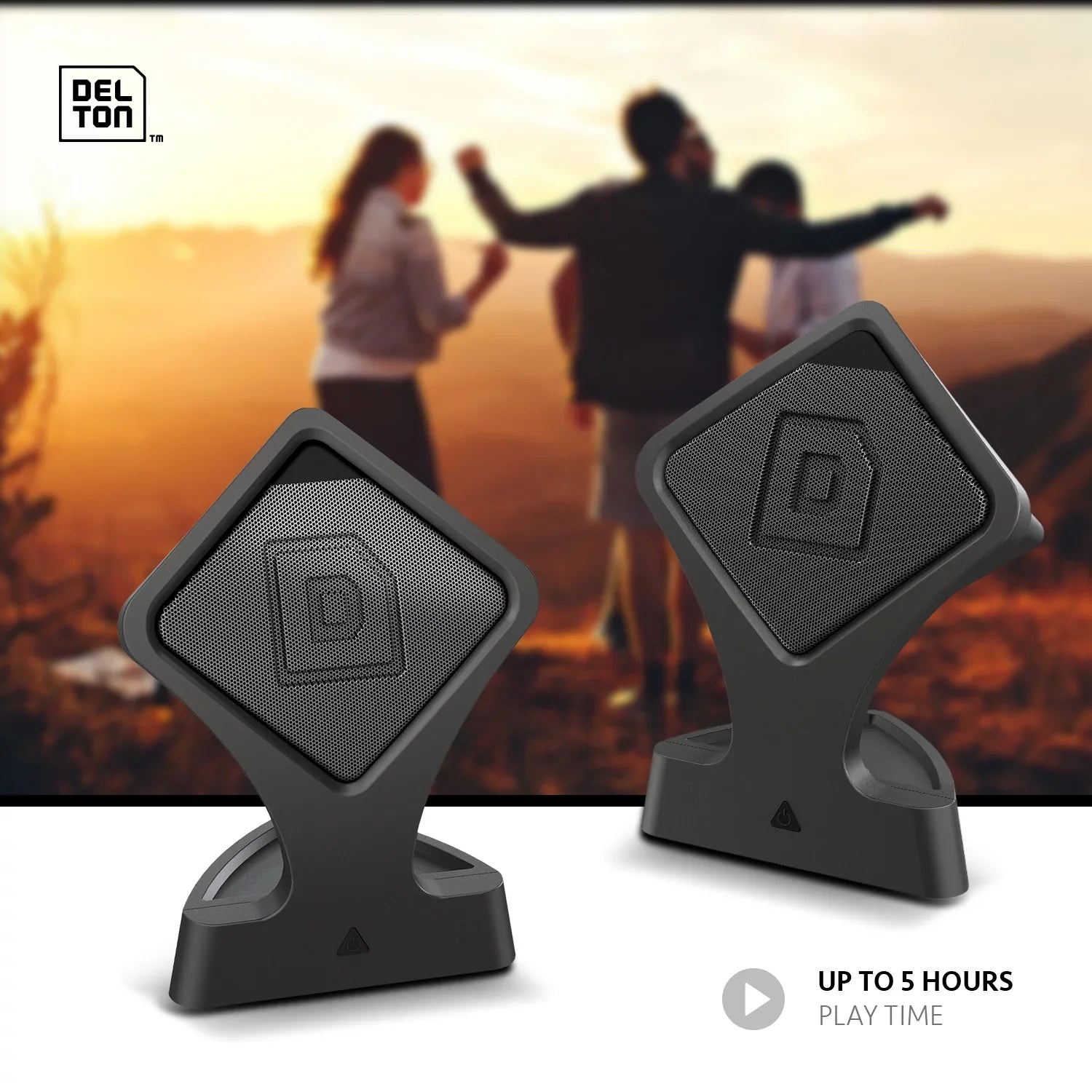 Delton True Wireless Speaker, Portable Bluetooth Speaker with Mic (Twin Pack), Dynamic HD Sound and Bass