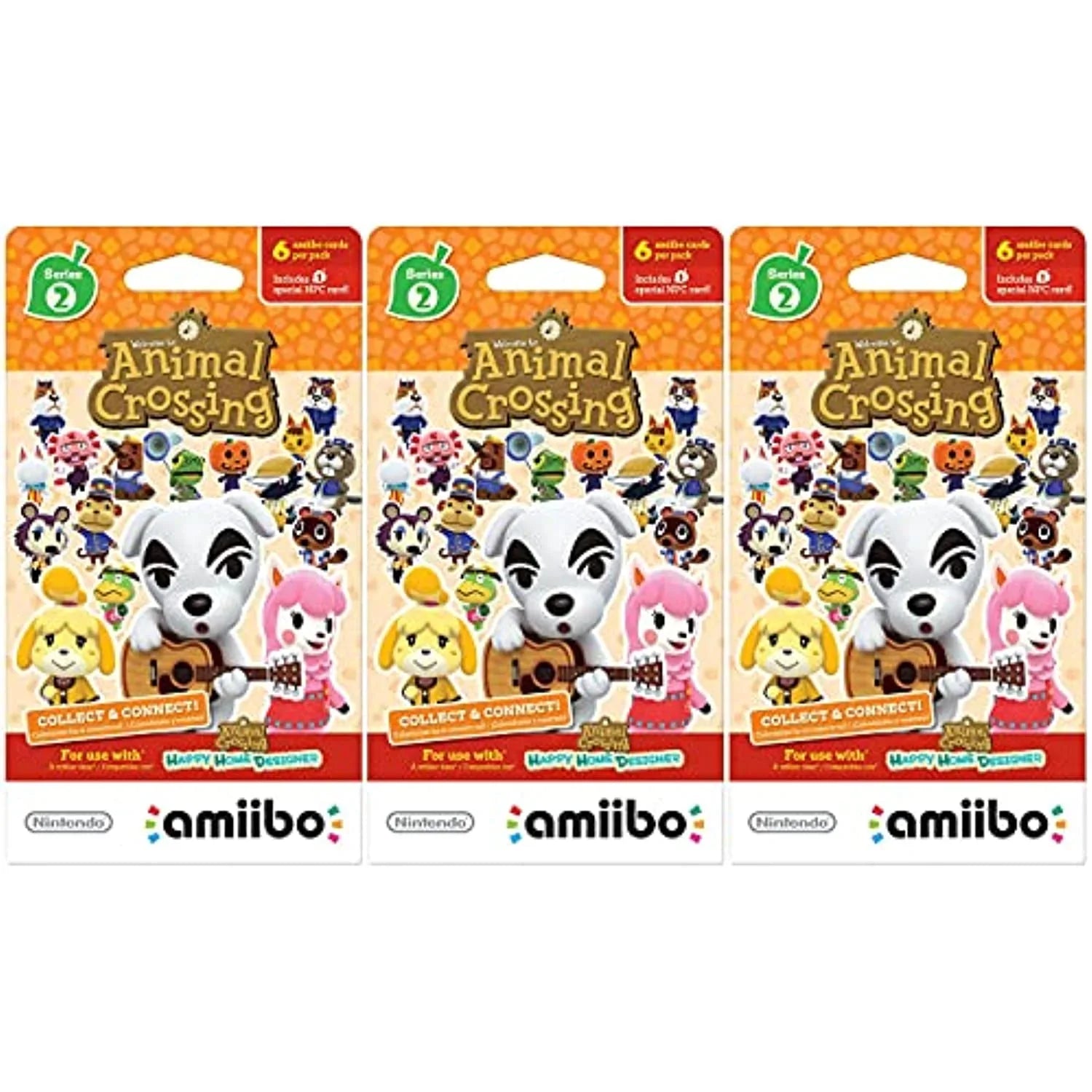 Animal Crossing Amiibo Cards 3 Pack Set Of Series 2 - Nintendo Wii U