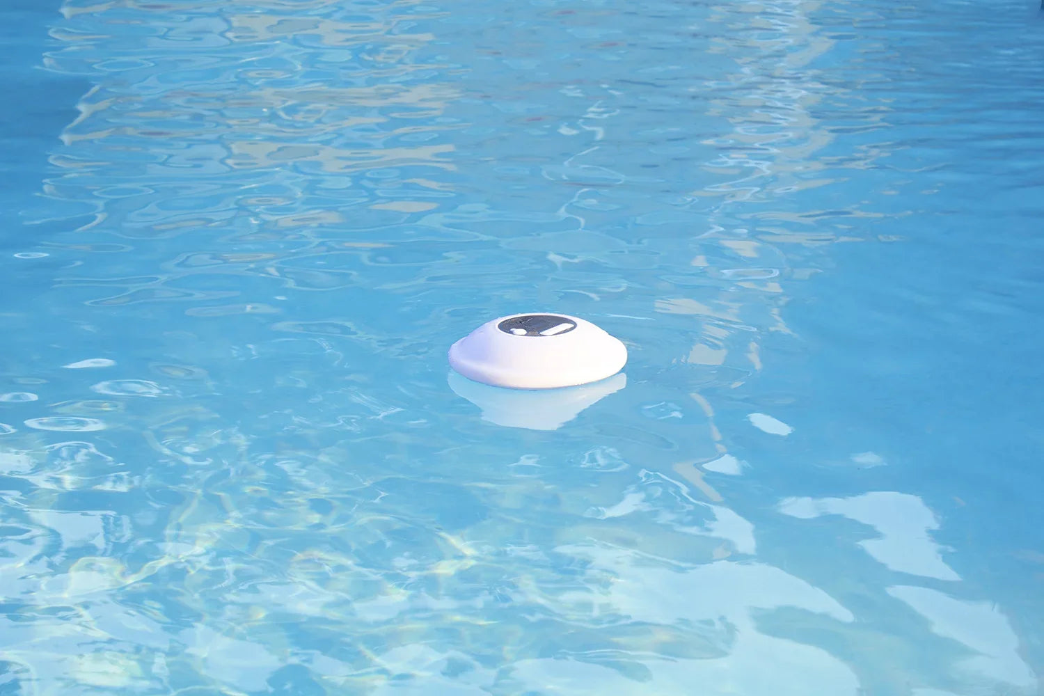 Poolmaster Multi-Light Floating Waterproof Portable Bluetooth Speaker - 7 Color LED Backlight Monitor with Phone Call Functionality for Swimming Pools, Lakes, Outdoors