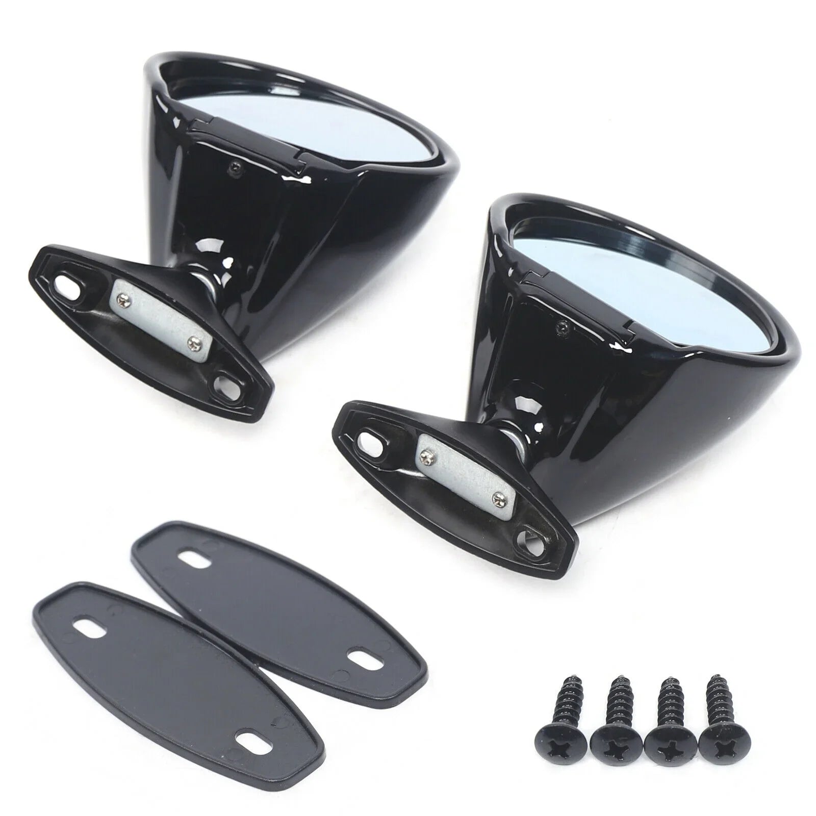 1 Pair Universal Classic Car Door Side Wing Mirror & Gasket Rear View Plane Mirror
