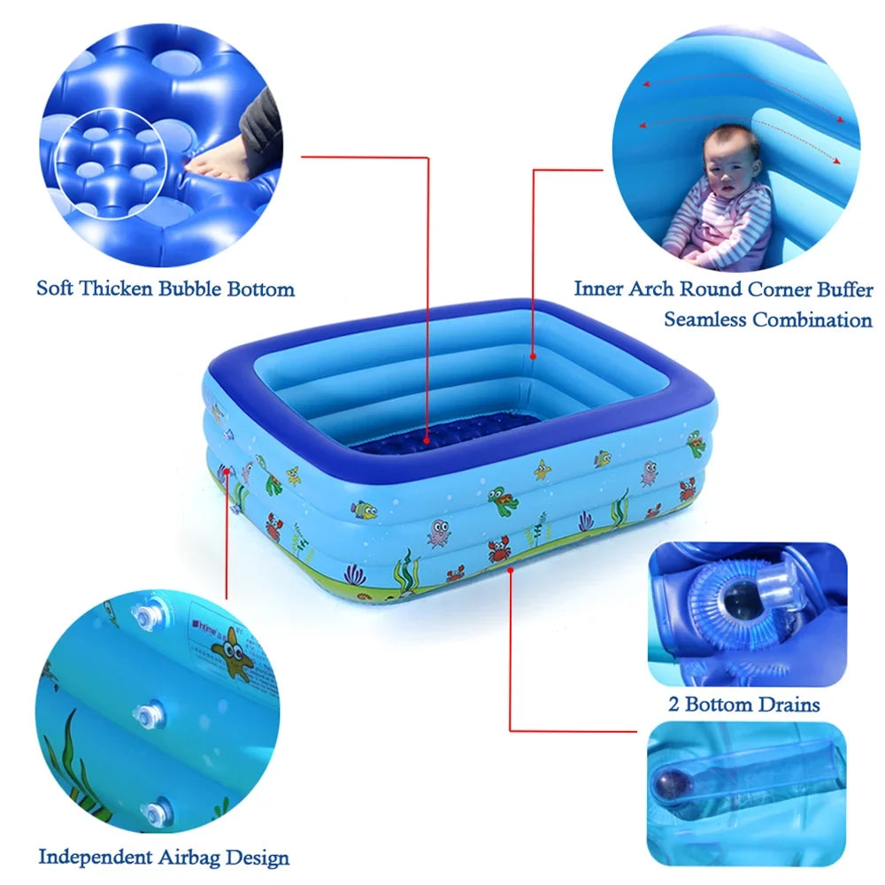 moobody Portable Swimming Pool Inflatable Swimming Pool Basin Kid Bathtub