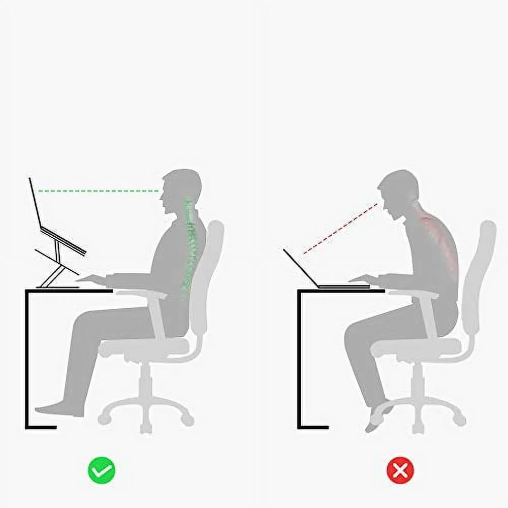 WOVTE Computer Stand Adjustable Computer Riser Ergonomic Computer Tray for Tablet & Computer (10inch - 15.6inch) for iPad, for MacBook Pro/Air, Surface Computer, Samsung, HP Notebook