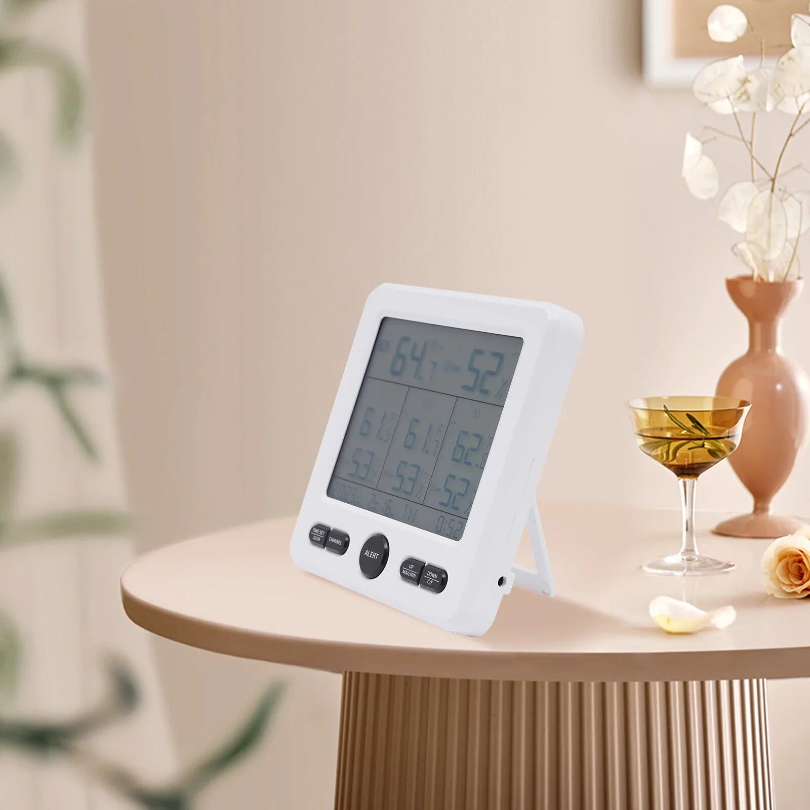Digital Indoor Outdoor Hygrometer Thermometer Humidity Meter LCD 3 Sensors