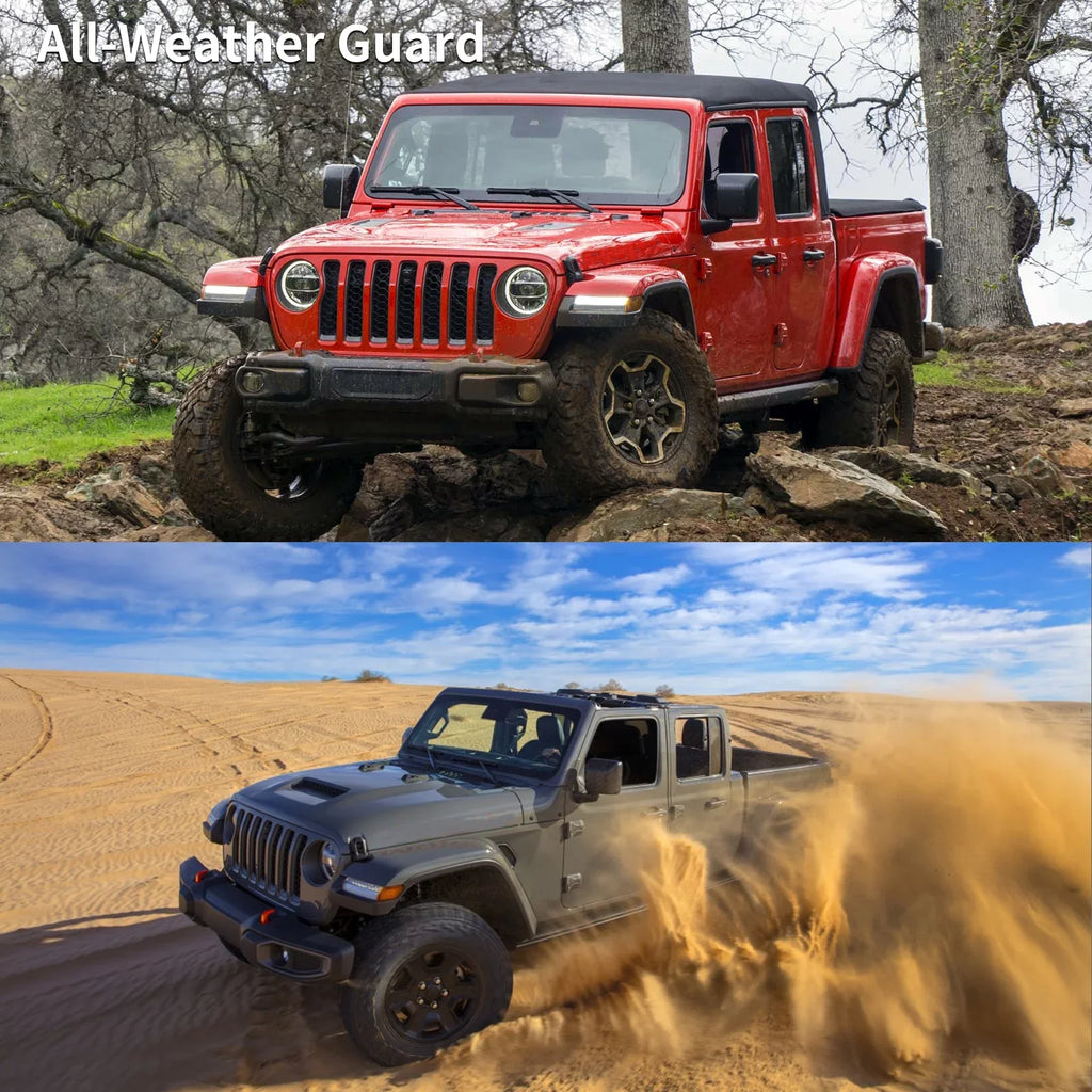 Ledkingdomus Floor Mats Liners for 20-23 Jeep Gladiator 4 Door TPE Floor Carpet