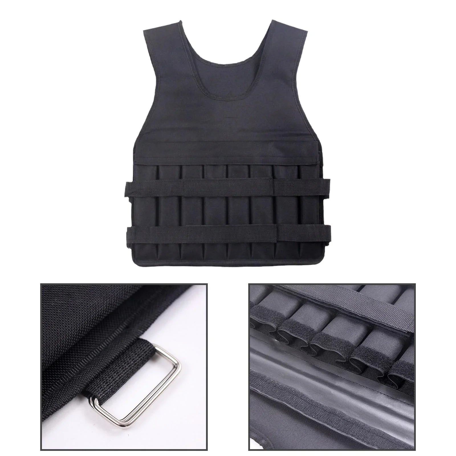 AMLESO Loading Vest Exercise Jacket for Boxing Running Gym Fitness 8 Pockets Exercise Slim Design Strength Training Body Weight Vest