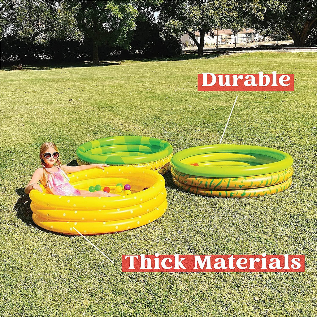 3 Packs 45 X 10 Inflatable Kiddie Pools Lemon Pineapple Avocado Inflatable Kiddie Pool Set for Kids Summer Fun Baby Swimming Pool Water Pool Pit Ball Pool